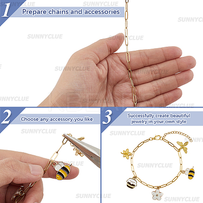 304 Stainless Steel Paperclip Chains Necklaces & Bracelet Jewelry Sets SJEW-SC0001-07G-1