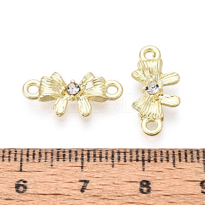 Alloy Crystal Rhinestone Bowknot Links Connector Charms PALLOY-T091-36G-1
