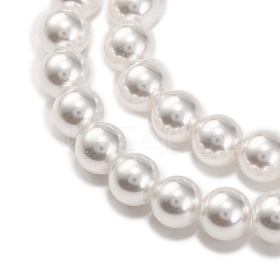 Baking Paint Pearlized Glass Pearl Round Bead Strands PEAR-H019-02A-04-1