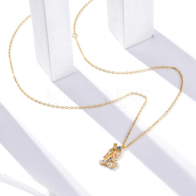 925 Sterling Silver Colorful Cubic Zirconia Constellation Pendant Cable Chain Necklaces for Women STER-R009-01G-08-1