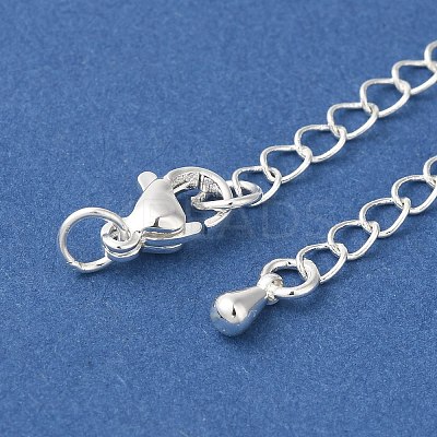 Rack Plating Brass Ends with Chain and Lobster Claw Clasps KK-F873-06S-1