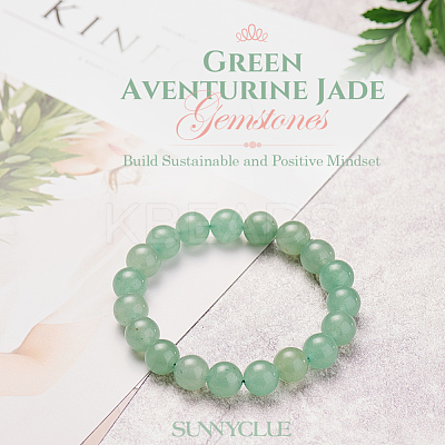 Natural Green Aventurine Round Beads Stretch Bracelets BJEW-PH0001-10mm-24-1