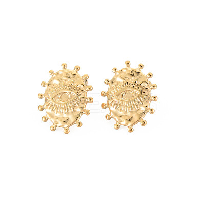 Ion Plating(IP) 304 Stainless Steel Stud Earring Findings X-STAS-N097-220LG-1