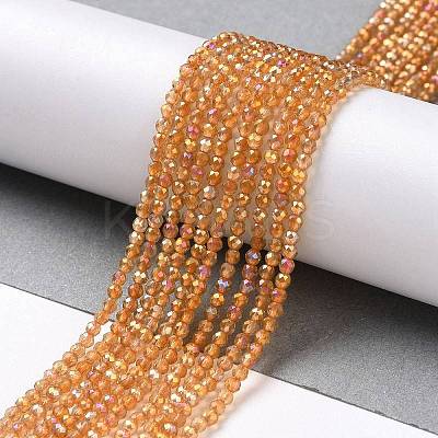 Electroplate Transparent Glass Beads Strands GLAA-H021-01A-FR06-1