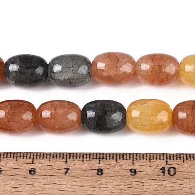 Baking Paint Crackle Glass Beads Strands DGLA-N019-01A-04-1