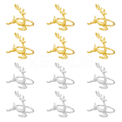 12pcs 2 Colors Alloy & Iron Napkin Rings AJEW-HY0001-11-1