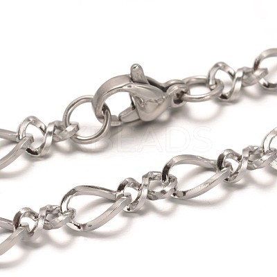Tarnish Resistant 304 Stainless Steel Figaro Chain Bracelets BJEW-L531-06P-1