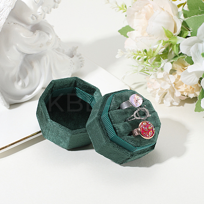 Velvet Cover Plastic Couple Ring Box VBOX-WH20003-001H-1