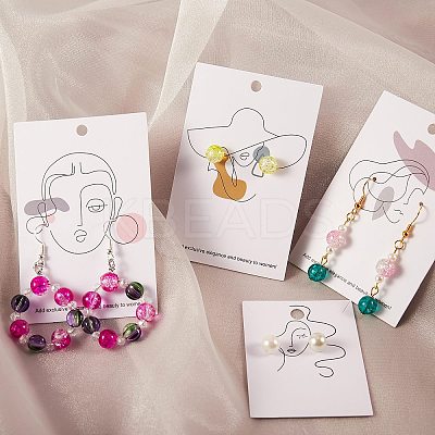 100Pcs 5 Style Cardboard Jewelry Display Cards CDIS-SZ0001-20-1
