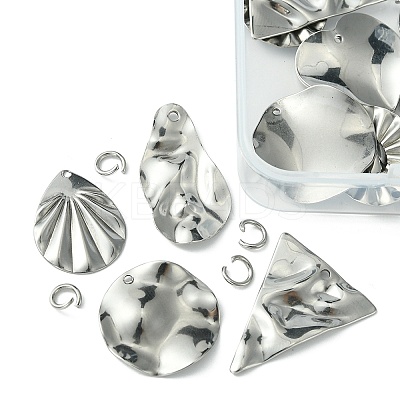 16Pcs 8 Style 201 Stainless Steel Pendants DIY-FS0005-37P-1