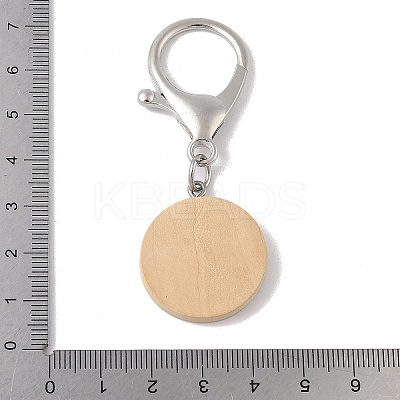 Wooden Flat Round Pendant Decorations STAS-P408-06P-1