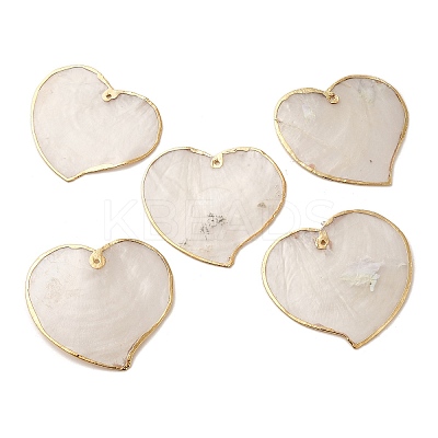 Natural Capiz Shell Big Pendants SSHEL-H071-02G-02-1