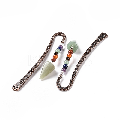 Natural Green Aventurine Bookmark AJEW-C025-01D-1