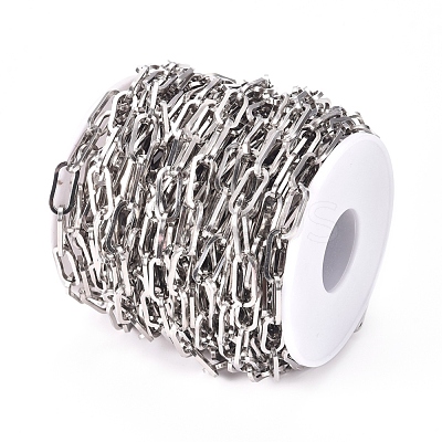 Tarnish Resistant 304 Stainless Steel Paperclip Chains CHS-L022-05P-1