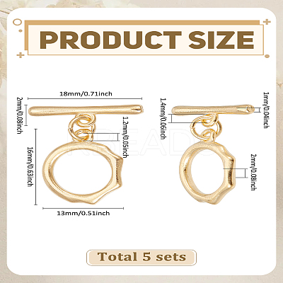 5Pcs Brass Toggle Clasps KK-LP0004-27-1