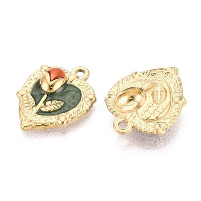 304 Stainless Steel and Enamel Pendants STAS-T068-83A-1