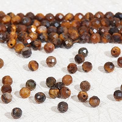 2 Strands Natural Yellow Tiger Eye Beads Strands G-BBC0001-29-1