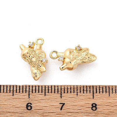 Brass Crystal Rhinestone Pendants KK-E793-08G-1