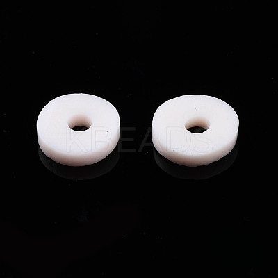 Flat Round Handmade Polymer Clay Beads CLAY-R067-8.0mm-27-1