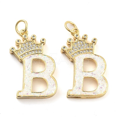 Brass Micro Pave Clear Cubic Zirconia Pendants KK-G498-01B-02-1