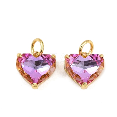 Brass Micro Pave Cubic Zirconia Pendants KK-B150-27G-01-1