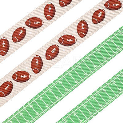 9M 2 Styles Rugby Theme Heat Transfer Polyester Grosgrain Ribbons OCOR-GF0005-05B-1