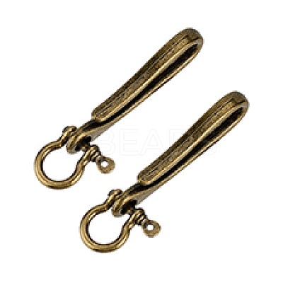 2Pcs Alloy Shackle Clasps with S Hook Clasps FIND-PH0026-11A-AB-1