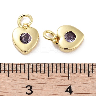 Brass Micro Pave Cubic Zirconia Charms KK-C051-07G-01-1