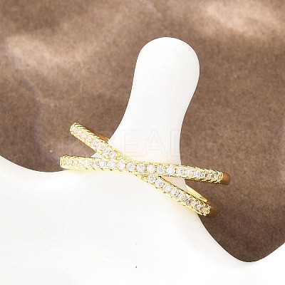 Brass Micro Pave Cubic Zirconia Finger Rings RJEW-D340-01G-06-1