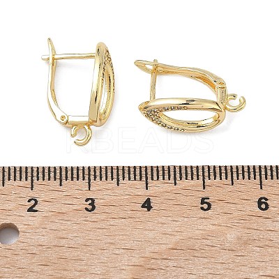 Teardrop Teardrop Brass Micro Pave Clear Cubic Zirconia Hoop Earring Findings KK-Z143-08G-1