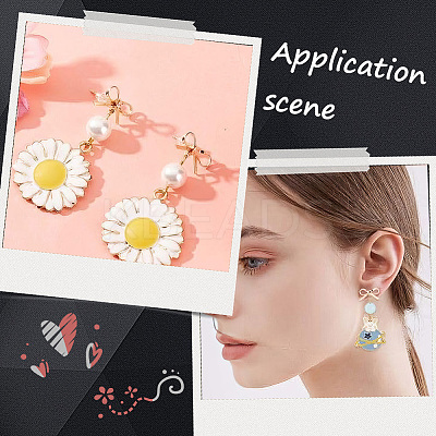 DIY Bowknot Brass Stud Earring & Jump Rings & Ear Nuts Jewelry Making Finding Kits DIY-CN0003-24G-1