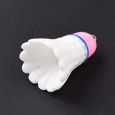 Sport Ball Theme Opaque Resin Pendants RESI-F039-01A-1