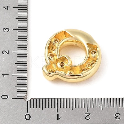 Brass Micro Pave Clear Cubic Zirconia Pendant KK-Z046-01G-Q-1