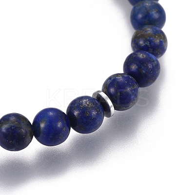 Natural Lapis Lazuli Charm Bracelets BJEW-I275-B06-1