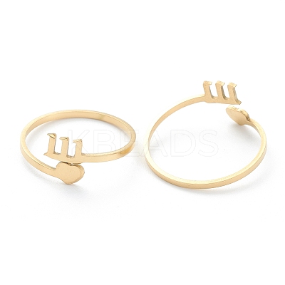 Ion Plating(IP) 201 Stainless Steel Cuff Rings LS-RJEW-M136-01I-G-1