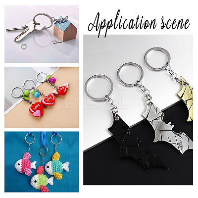 304 Stainless Steel Keychain Ring STAS-UN0003-23P-1