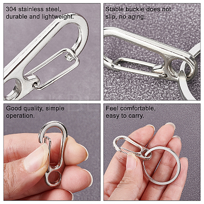 20Pcs 2 Colors Zinc Alloy Rock Climbing Carabiners KEYC-AR0001-02-1