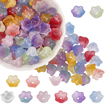 150Pcs 10 Colors Transparent Two Tone Spray Painted Glass Beads GLAA-LT0001-04E-1