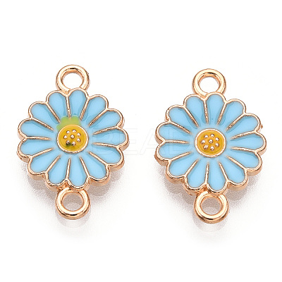 Zinc Alloy Enamel Sunflower Connector Charms ENAM-E011-01KCG-1