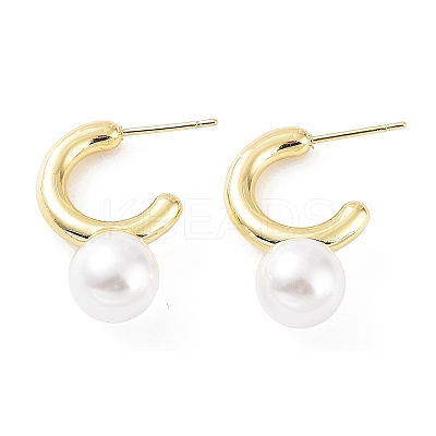 Rack Plating Brass Stud Earrings for Women LS-KK-Z038-15G-1