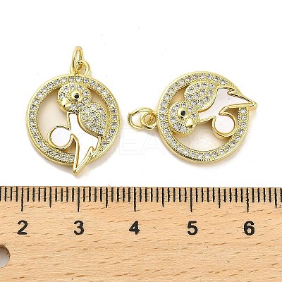 Brass Micro Pave Clear Cubic Zirconia Pendants KK-K365-01G-02-1