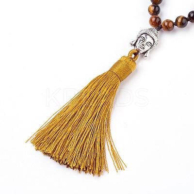 Tassel Pendant Necklaces NJEW-P191-A01-1