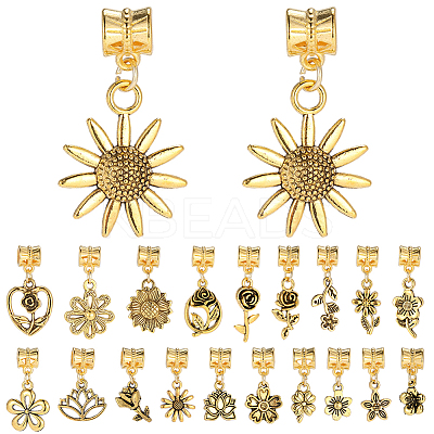 40Pcs 20 Styles Alloy European Dangle Charms PALLOY-BM00018-1