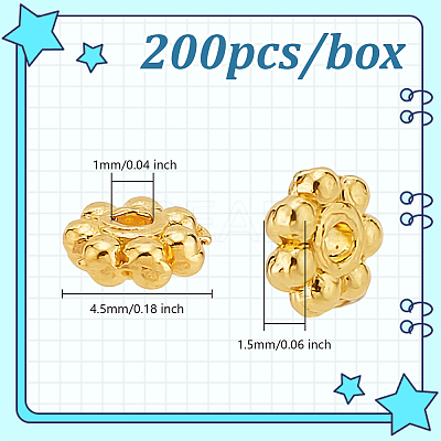 200Pcs Alloy Flower Spacer Beads FIND-LP0001-01-1