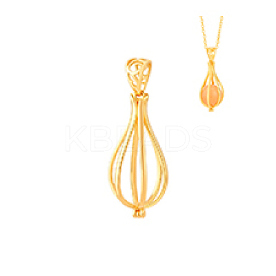 1Pc 925 Sterling Silver Bead Cage Pendants STER-PH0004-19G-1