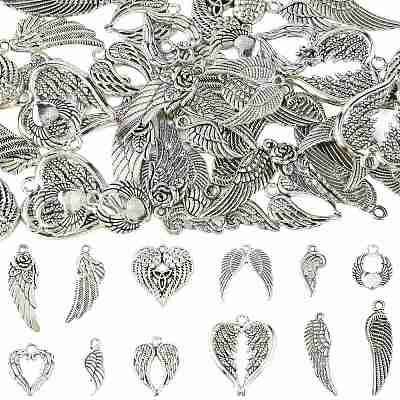 48Pcs 12 Styles Tibetan Style Alloy Pendants FIND-FS0004-86-1