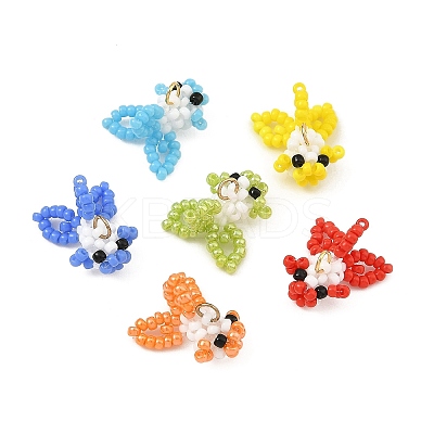 MIYUKI Round Glass Seed Beads Glass Pendants PALLOY-MZ01451-1