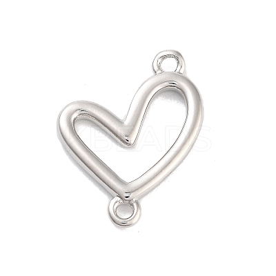 Rack Plating Brass Love Heart Connector Charms KK-M293-47P-1