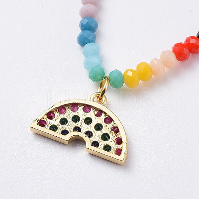 Glass Beads Pendants Necklaces NJEW-JN02562-02-1