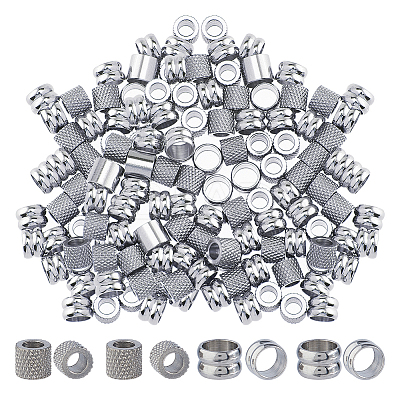 100Pcs 2 Styles 304 Stainless Steel Beads STAS-DC0017-28-1
